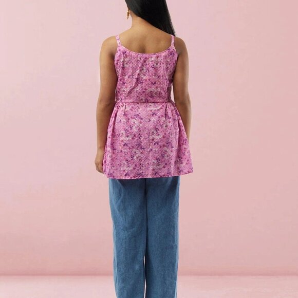 Pink Printed Short Top for Trendy Outfits | Muvvas Boutique - Picture 4 of 4